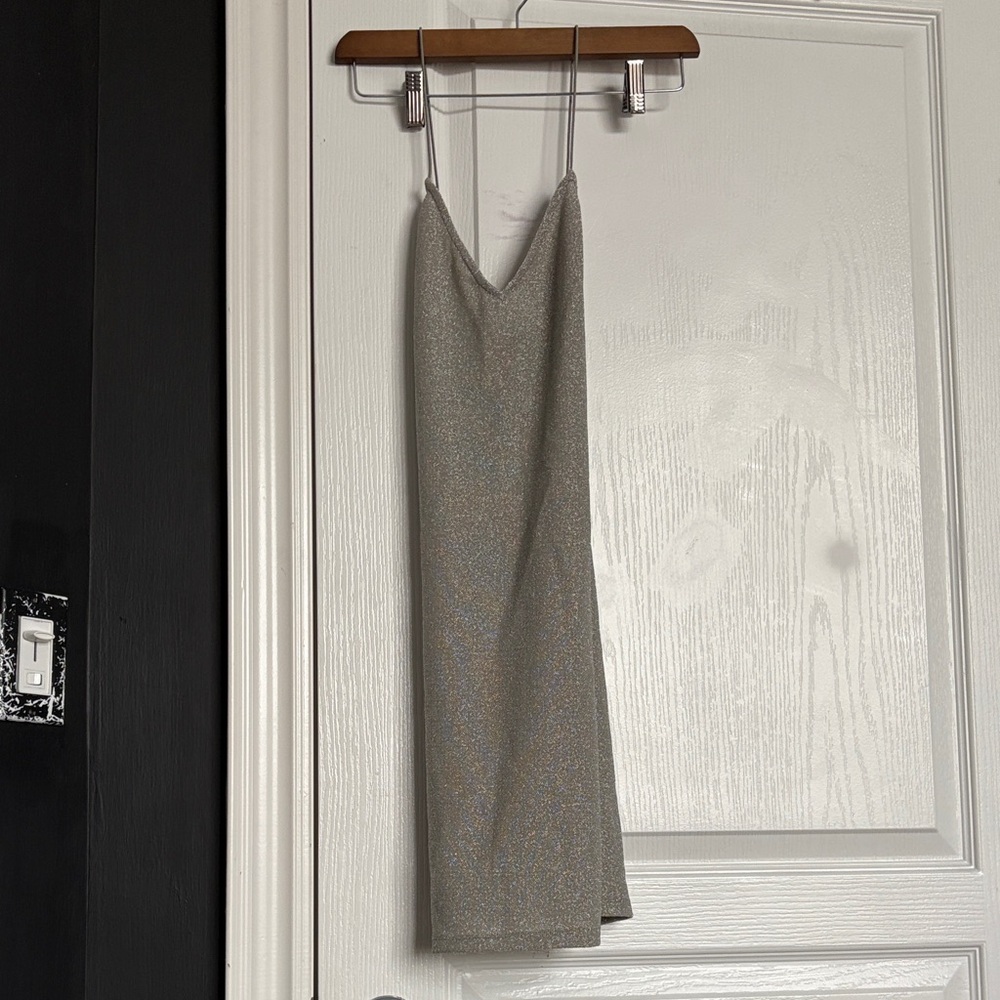 H&M Shimmering Silver Mini Dress